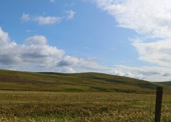 Scottish landscape with Blue Sky
