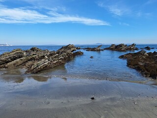 rocks on the beach in Miura