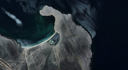 Scenic Aerial View of Baikal Lake and Mountains