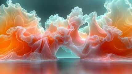 Abstract 3D Illustration with a Water Reflection