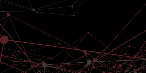 Abstract technology connection network of particles and lines. dark network patterned background. Connection background with dots and lines. molecules light off white lines digital technology concept.