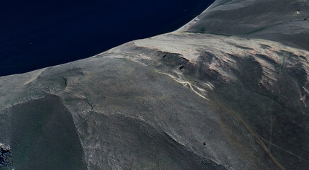 Scenic Aerial View of Baikal Lake and Mountains