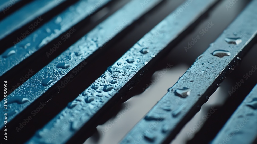 Poster close-up view of microchip circuits with soft blue glow
