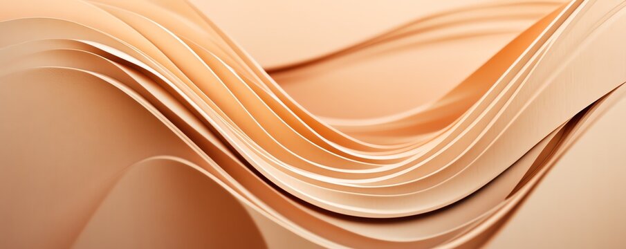 Vagues fluides abstraites en d&eacute;grad&eacute; de beige et caramel.