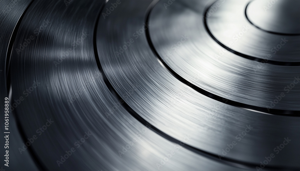Poster brushed metal texture with circular patterns creating sleek, modern look