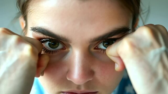 Close Up of Woman in Self Defense Class Showing Determination