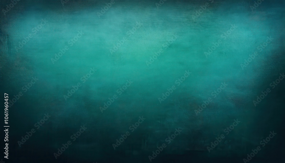 Poster abstract oceanic depths background. mysterious teal green gradient texture with soft haze effect, id