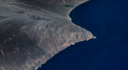 Scenic Aerial View of Baikal Lake and Mountains