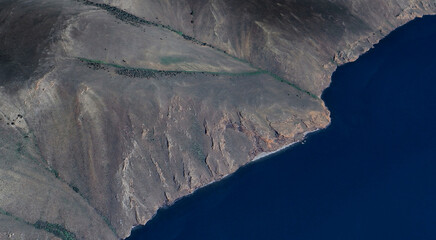 Scenic Aerial View of Baikal Lake and Mountains