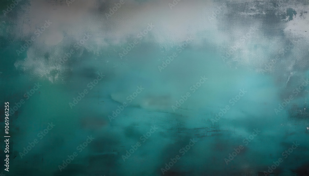 Poster serene abstract aqua and teal gradient background with misty cloud like texture, perfect for calming