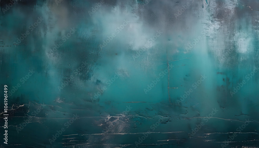 Aufkleber serene abstract aqua and teal gradient background with misty cloud like texture, perfect for calming