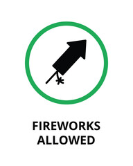 Fireworks Allowed Sign Design for Celebration Zones and Designated Areas