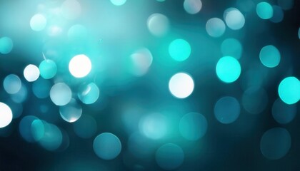 Fototapeta premium Ethereal Teal and Aqua Bokeh Light Background with Soft Radiant Circles and Sparkling Highlights, Perfect for Tranquil Meditation Visuals, Relaxing Wallpapers, Web Design, and Ambient Art Projects