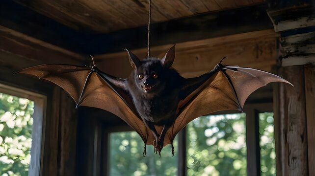 Ai generative, bat on the roof