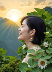 portrait of a woman in the garden