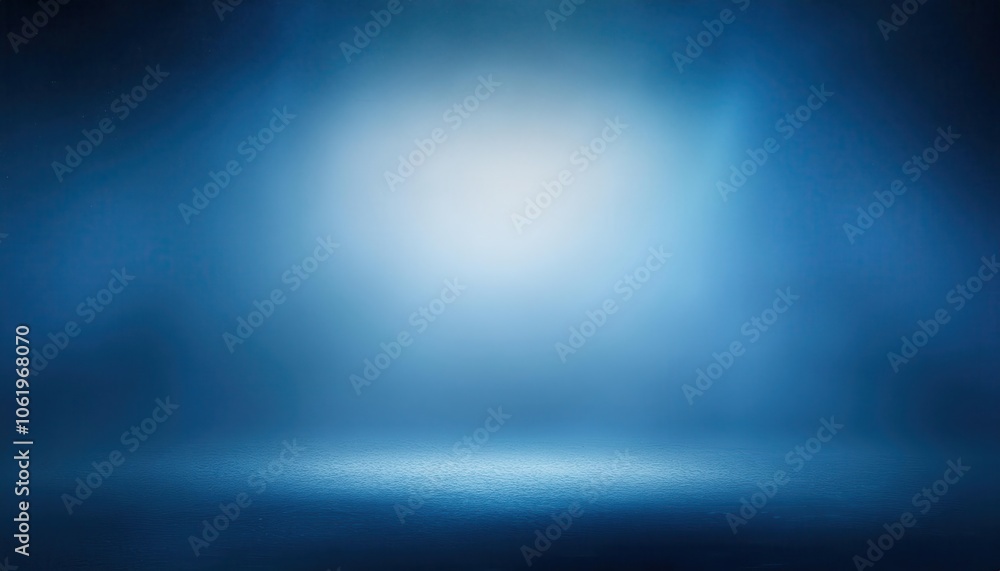 Poster abstract gradient background with soft blue and white glow, symbolizing calmness, serenity, and mini