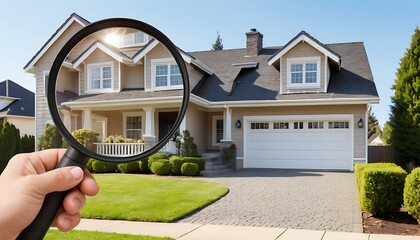 Home inspection idea for property or mortgage concept. Suitable for marketing or business purposes. Panoramic banner with place for text