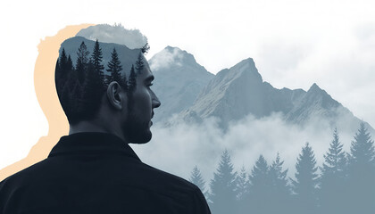 silhouette of a person in the snow