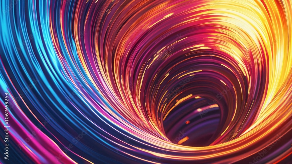 Aufkleber circular abstract background of bright lines. ai generative.