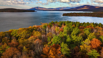 Golden Sunrise Over Ashokan Reservoir in Autumn