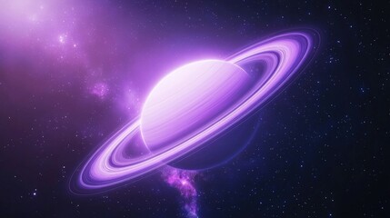 Majestic Planet Surrounded by Colorful Cosmic Background