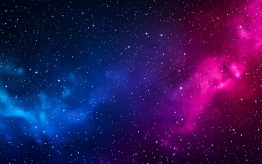Naklejka premium A vibrant cosmic scene depicting a starry night sky with swirling colors of blue and pink.