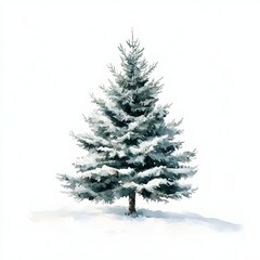 Snow-Covered Christmas Tree for Winter and Holiday Decor