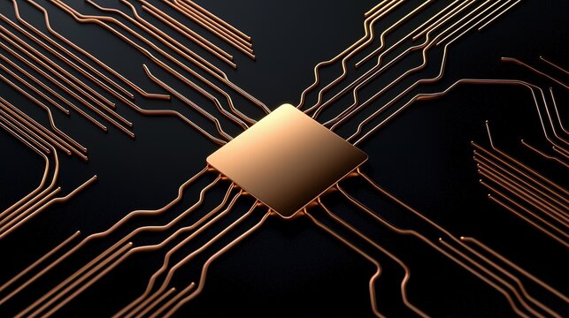 Intricate Circuitry and Chip Connection Design