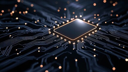 Intricate Circuitry Design Featuring A Central Processing Unit