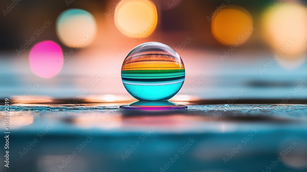 Poster modern hologram effect with soft light and macro focus