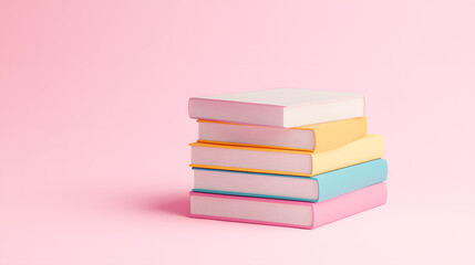 Vibrant Pages: A Stack of Colorful Hardcover Books