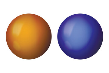 Glass blue ball or precious pearl. Glossy realistic ball, 3D sphere. Abstract vector illustration highlighted on a white background. Big metal bubble with shadow