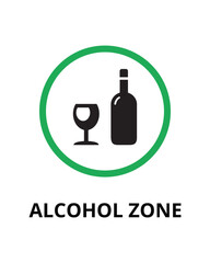 Alcohol Zone Sign Design for Designated Drinking Areas and Bar Spaces