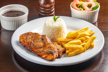 chicken wings with french fries