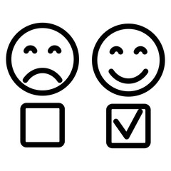 happy choice outline icon
