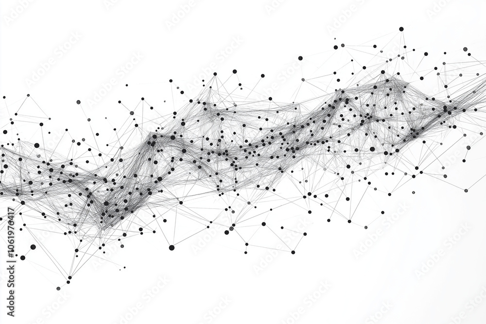 Poster a complex wave line design featuring dotted points