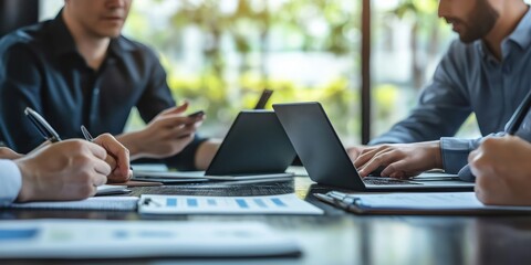 business formal meeting conference discussion with coworker shareholder or client concentrate private ideas created by ai