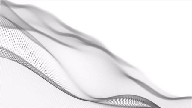 Abstract Grey Wave On A White background