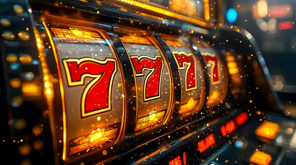 Slot Machine Jackpot 777 - Realistic Image
