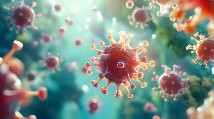 Boosting Immunity: A microscopic view of the body's defense against viral infection. Strengthen your immune system!