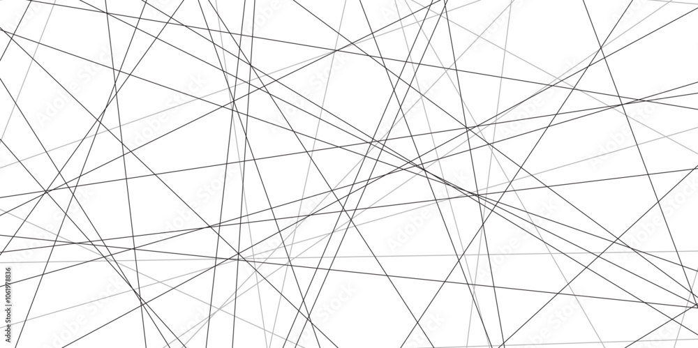 Aufkleber Abstract black lines with white background. Creative and geometric shape with white luxury pattern and paper texture design in illustration with white line background.	