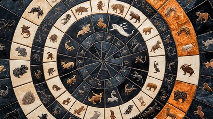 Obraz premium Ancient Scroll Artwork in Unique Circular Design
