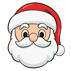 Santa Claus head. Cartoon illustration