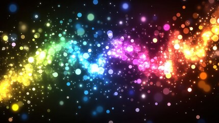 Obraz premium A Vibrant River of Colors Flowing Through a Dark Universe, Filled with Dazzling Lights and Illuminated Energies of Cosmic Beauty