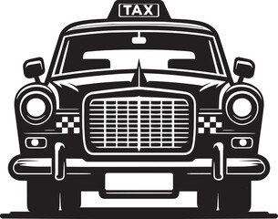 Taxi cab car silhouette vector illustration isolated on a white background