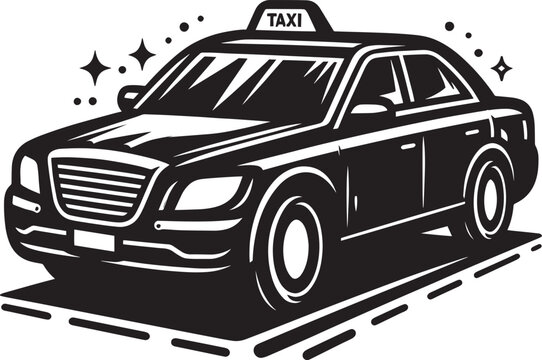 recommend clip art: Taxi cab car silhouette vector illustration isolated on a white background