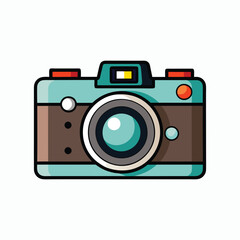 mirrorless camera on white background