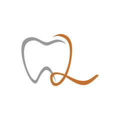 Tooth with initial letter L logo design vector illustration template