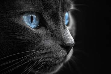 Cat looking at the side