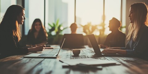 business formal meeting conference discussion with coworker shareholder or client concentrate private ideas created by ai